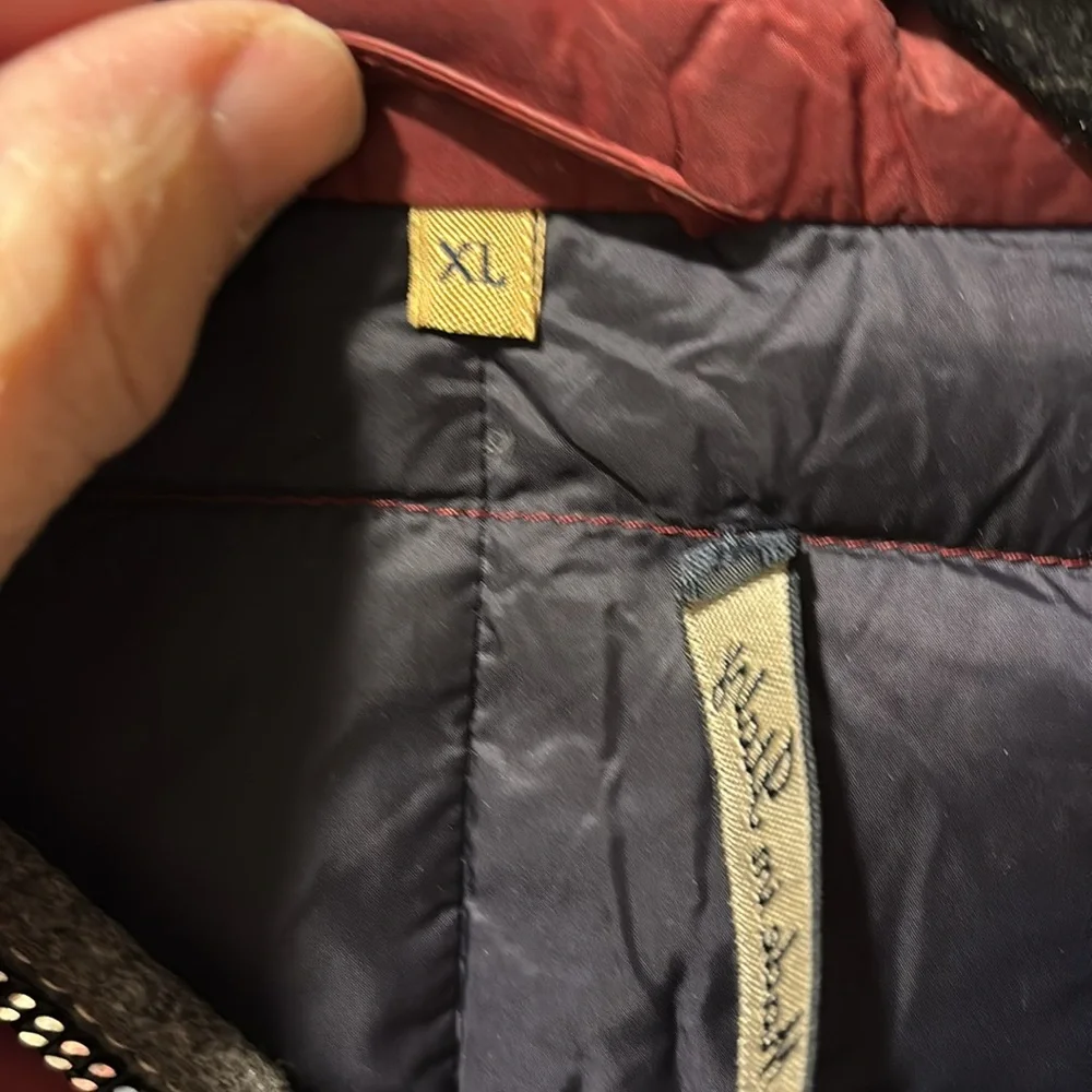 FAY ITALY LADIES BURGUNDY GRAY DOWN QUILT JACKET - Picture 4 of 14